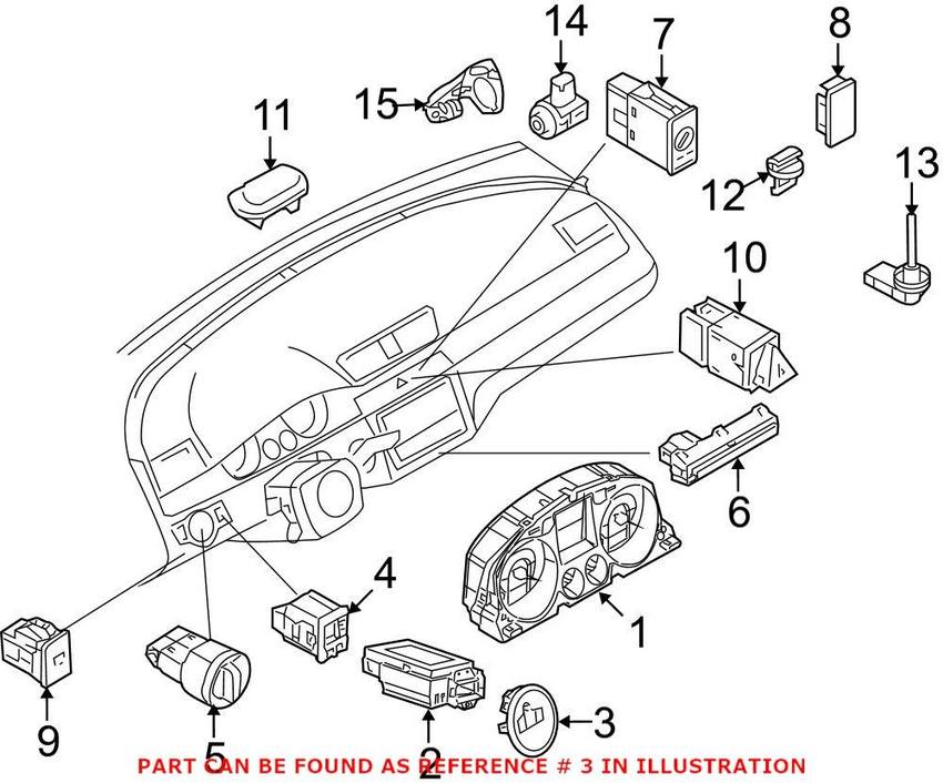 VW Instrument Cluster Bezel 3AA905219A9B9