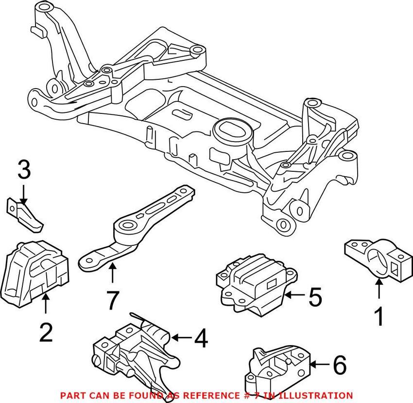 Audi VW Engine Torque Rod Mount 3C0199855J