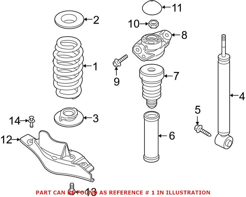 VW Rear Coil Spring (White Lilac and Yellow stripes) 3C0511115AC