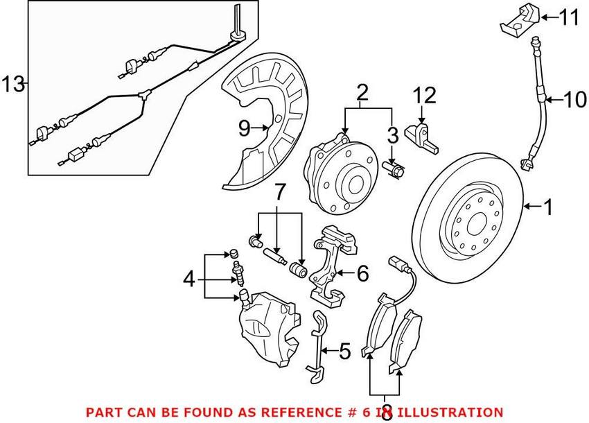 VW Disc Brake Caliper Bracket – Front 3C0615125