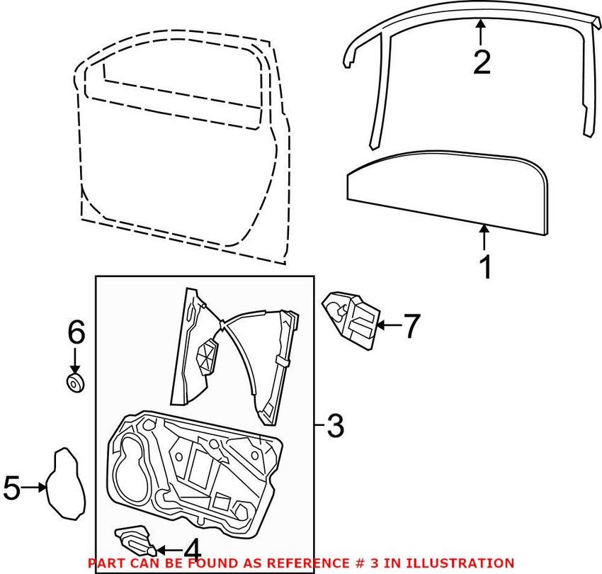 VW Window Regulator – Front Driver Side 3C1837461L