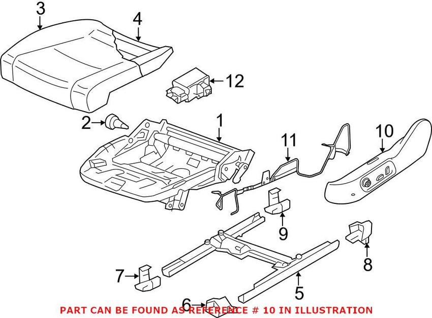 VW Seat Frame Trim Panel – Front Driver Side Outer 3C8881313A9B9