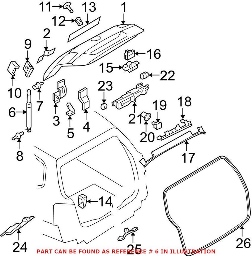 VW Hatch Lift Support 3C9827550B – Genuine VW/Audi