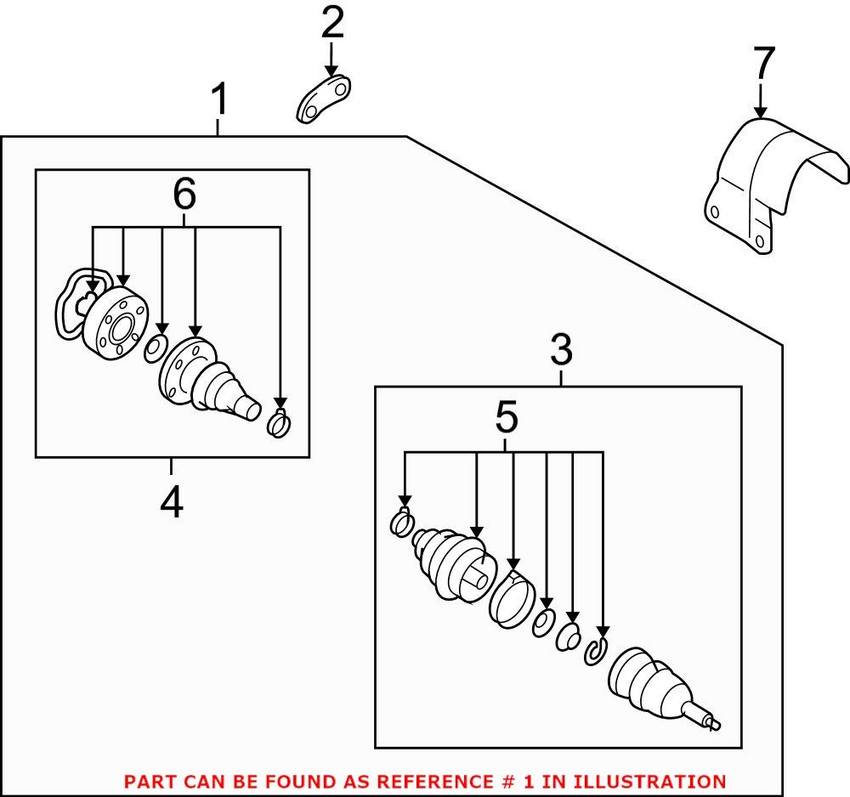 Audi CV Axle Assembly – Front Driver Side 8J0407761D