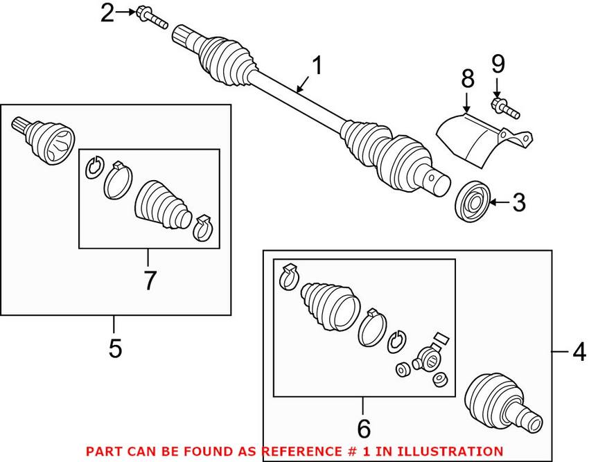 Audi CV Axle Assembly 3Q0407272CG – Genuine VW/Audi