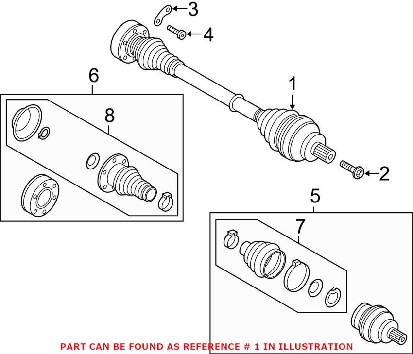 CV Axle Assembly – Rear Pasenger Side (New)