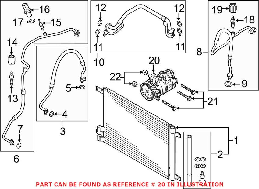 VW A/C Compressor 3Q0816803D – Genuine VW/Audi