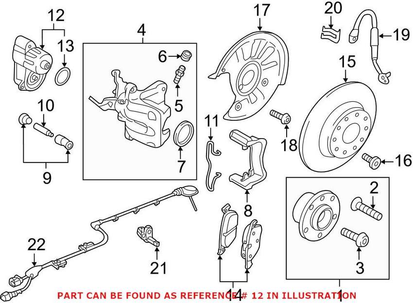 VW Parking Brake Actuator – Rear Driver Side 3Q0998281