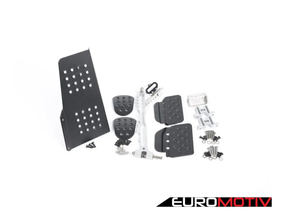 4 Piece Pedal Set - Perforated Black Pedals / Extensions