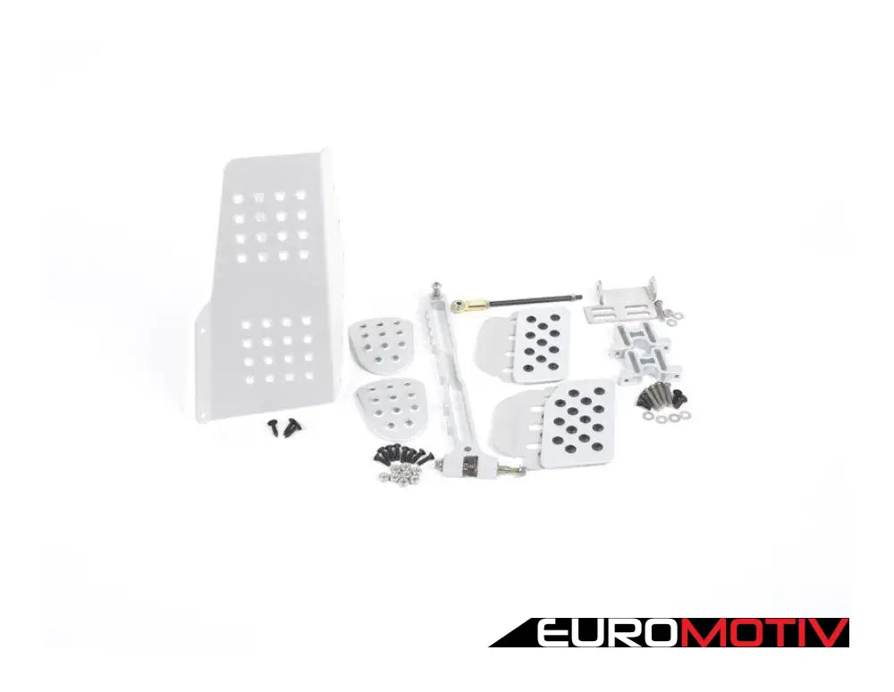 4 Piece Pedal Set - Perforated Silver Pedals / Extensions