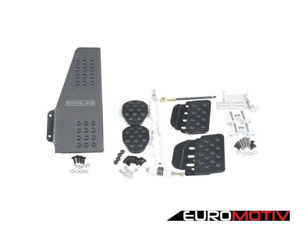 4 Piece Pedal Set - Rubber Grip Black Pedals / Extensions