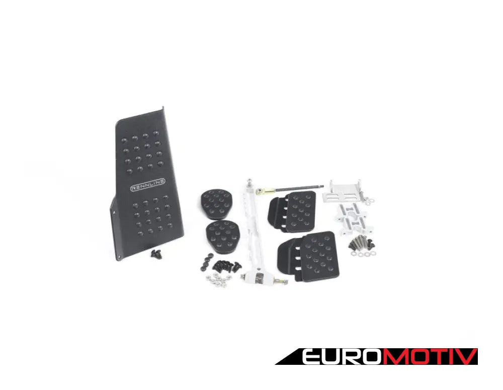 4 Piece Pedal Set - Rubber Grip Black Pedals / Extensions