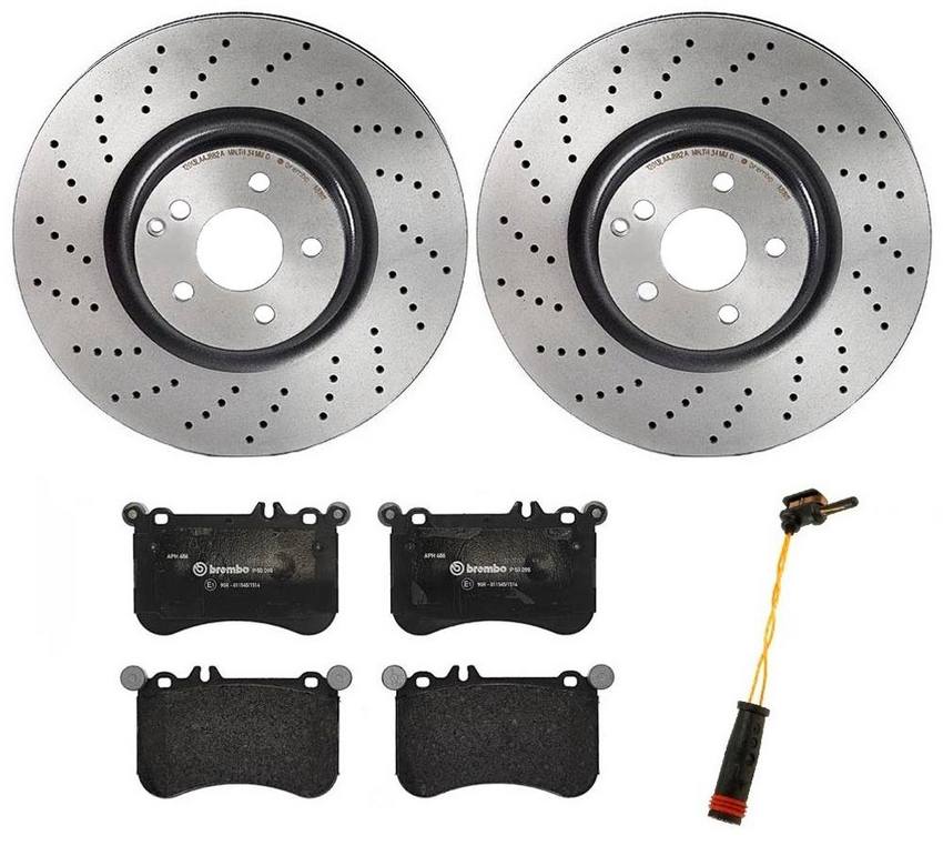 Mercedes Brakes Kit – Brembo Pads and Rotors Front (360mm) (Low-Met) 221421181207 – Brembo 4015021KIT