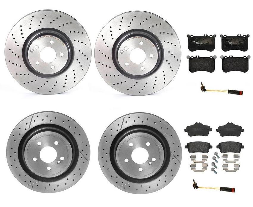 Brembo Brake Pads and Rotors Kit – Front and Rear (360mm/330mm) (Low-Met)