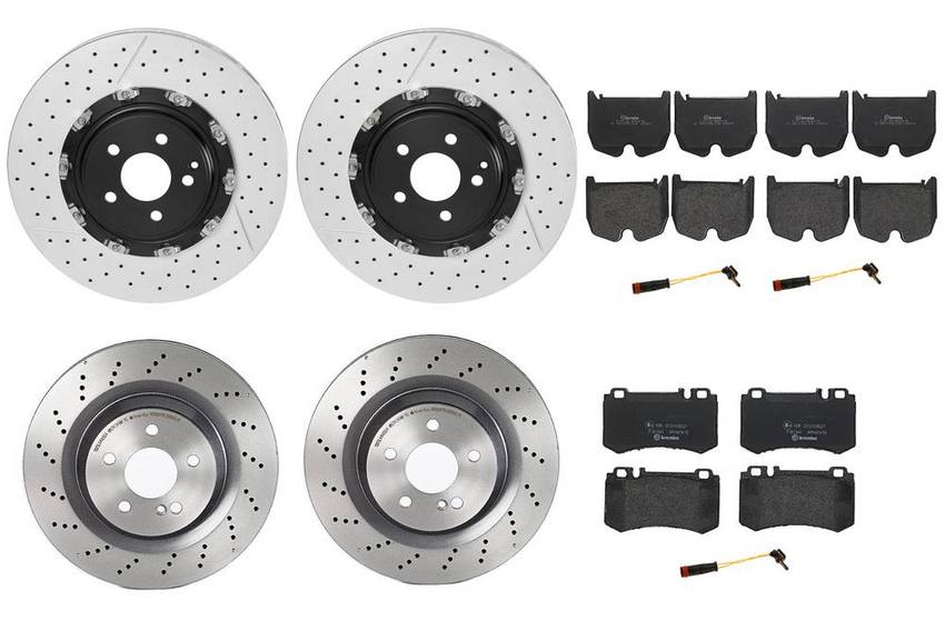 Brembo Brake Pads and Rotors Kit – Front and Rear (380mm/330mm) (Low-Met)