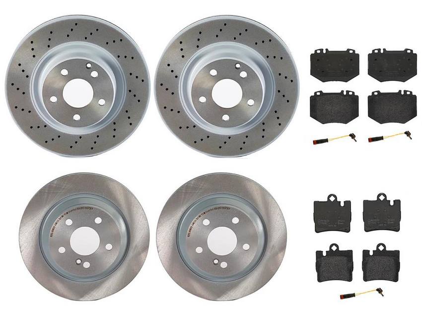 Mercedes Brakes Kit – Pads & Rotors Front and Rear (330mm/300mm) (Low-Met) 220423021264 – Brembo 4015165KIT