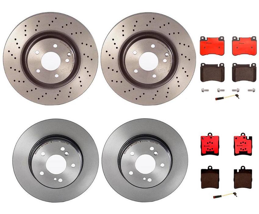 Mercedes Brakes Kit – Pads & Rotors Front and Rear (330mm/290mm) (Ceramic) 210423101264 – Brembo 4015166KIT