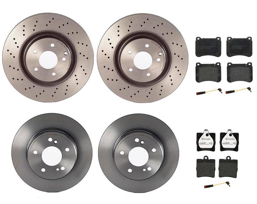 Brembo Brake Pads and Rotors Kit – Front and Rear (330mm/278mm) (Low-Met)