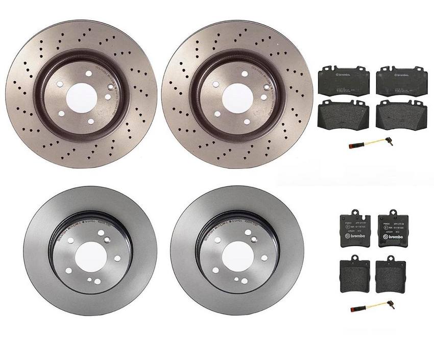 Mercedes Brakes Kit – Pads & Rotors Front and Rear (330mm/290mm) (Low-Met) 210423101264 – Brembo 4015184KIT