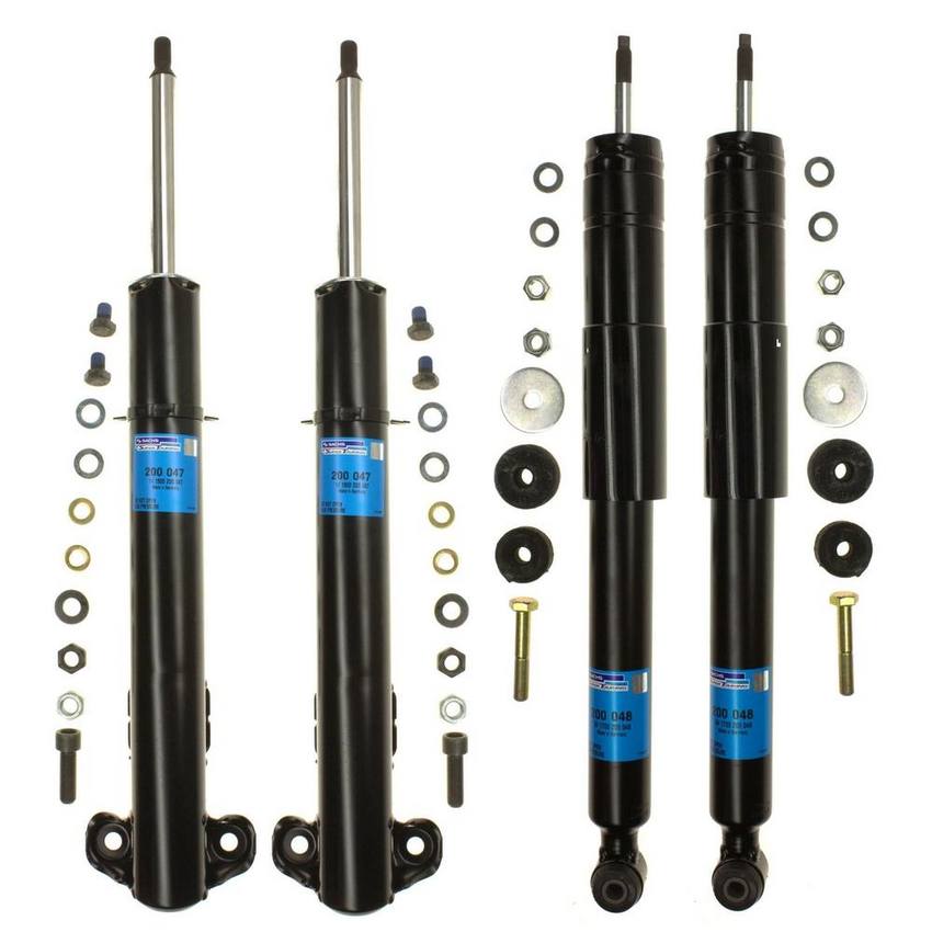 Mercedes Suspension Strut and Shock Absorber Assembly Kit – Front and Rear (Without Self Leveling Suspension) 1293201430 – Sachs 4015394KIT