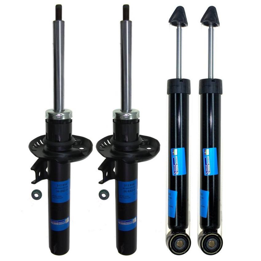 VW Suspension Strut and Shock Absorber Assembly Kit – Front and Rear (With Standard Suspension) 1T0413031GG – Sachs 4015432KIT