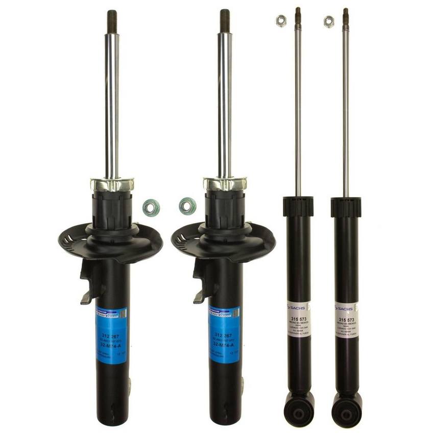 VW Suspension Strut and Shock Absorber Assembly Kit – Front and Rear – Sachs 4015456KIT