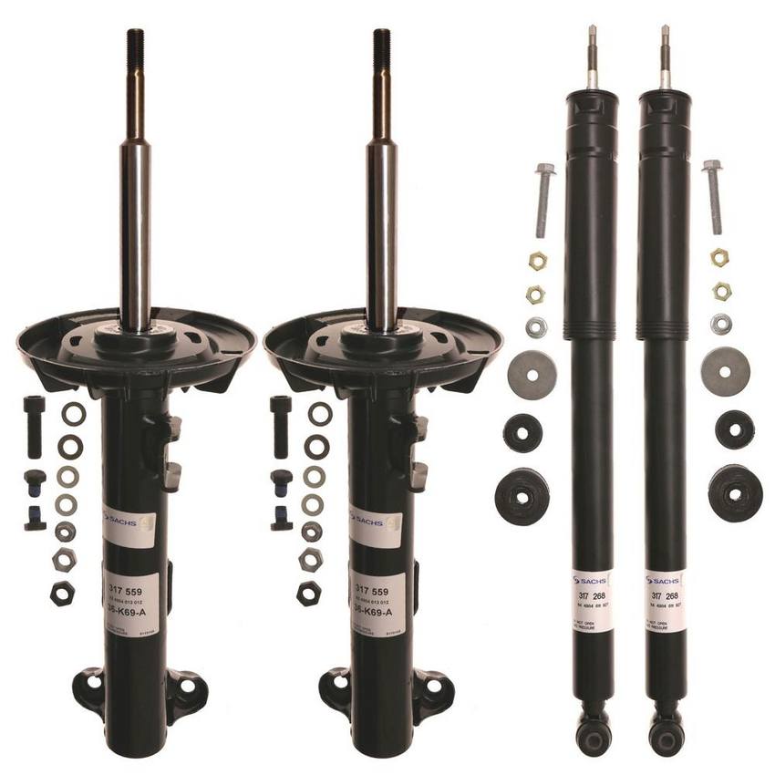 Mercedes Suspension Strut and Shock Absorber Assembly Kit – Front and Rear – Sachs 4015462KIT