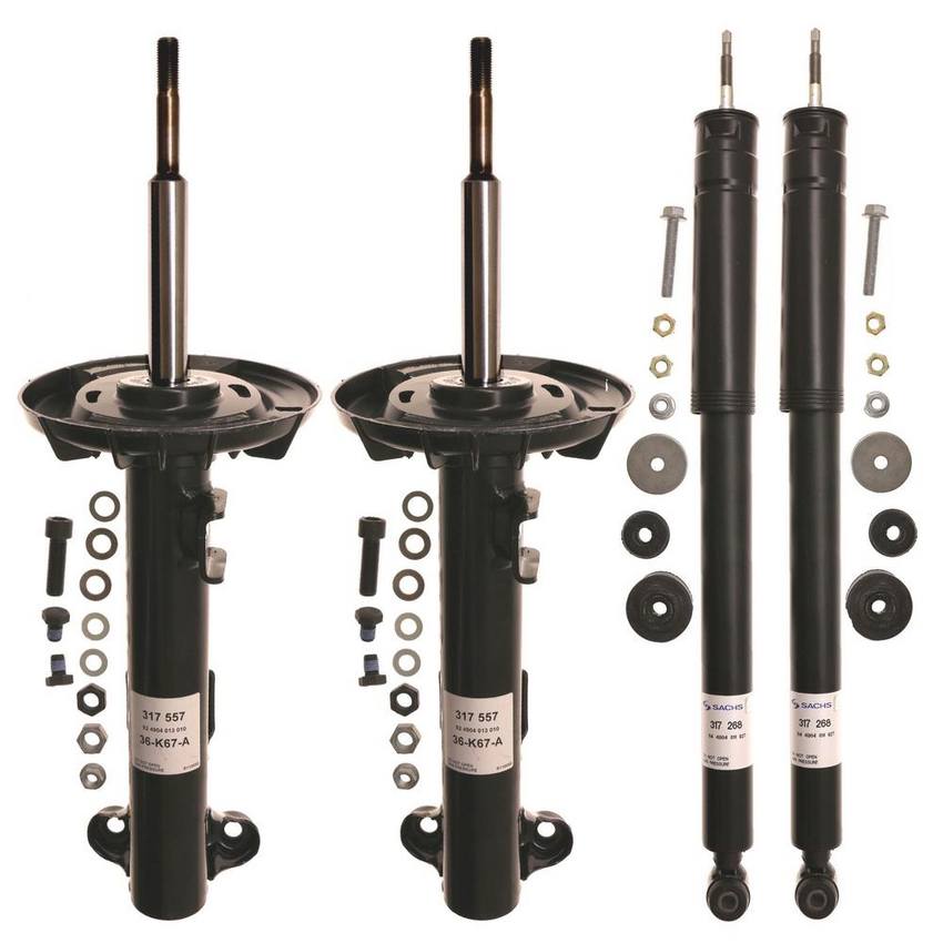 Mercedes Suspension Strut and Shock Absorber Assembly Kit – Front and Rear – Sachs 4015463KIT