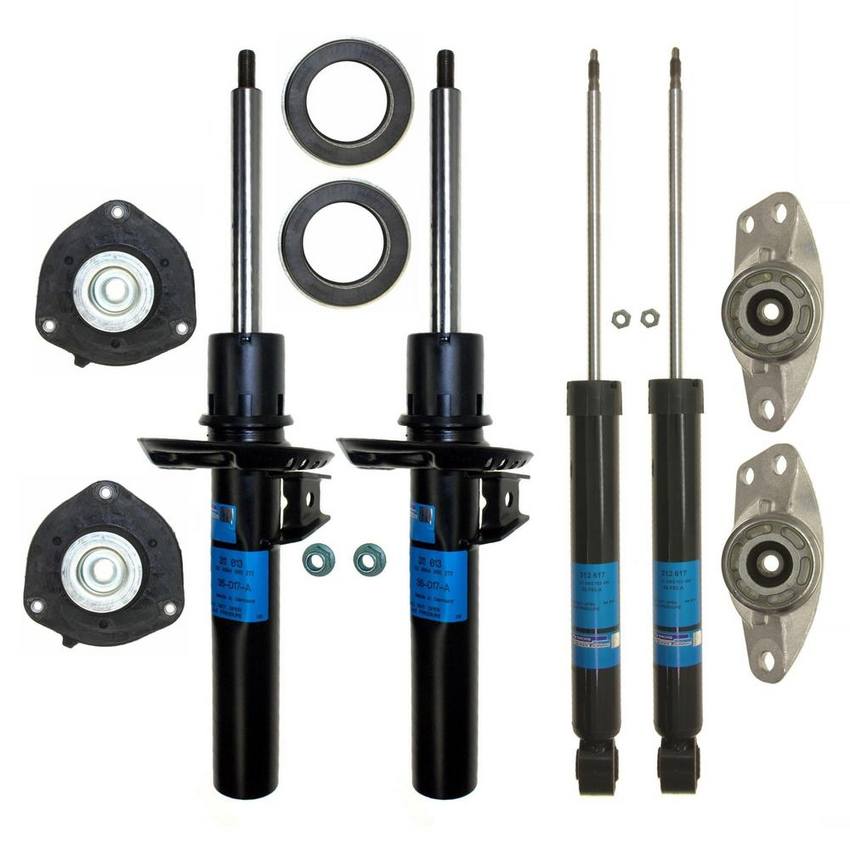 VW Suspension Strut and Shock Absorber Assembly Kit – Front and Rear (With Comfort Suspension) 1T0413031EQ – Sachs 4019436KIT