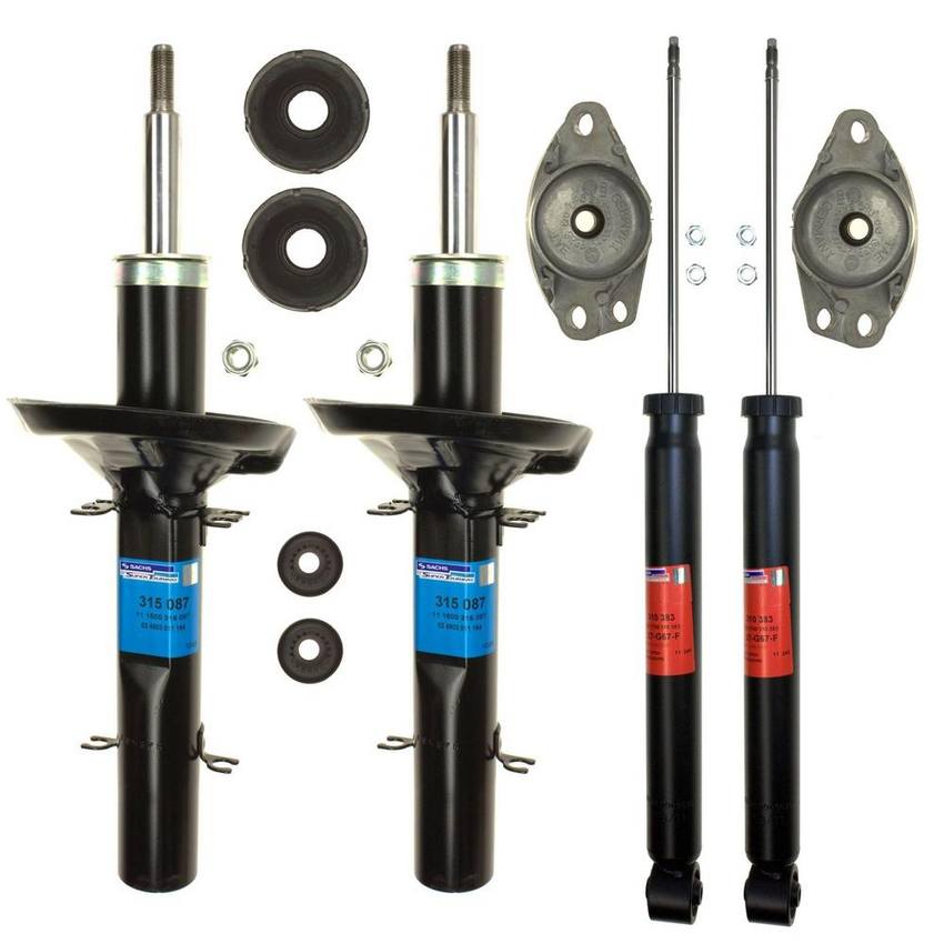 VW Suspension Strut and Shock Absorber Assembly Kit – Front and Rear 1J0513353D – Sachs 4019459KIT