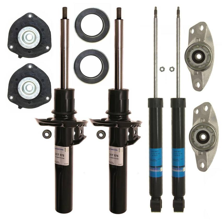 VW Suspension Strut and Shock Absorber Assembly Kit – Front and Rear 1K0513029HF – Sachs 4019485KIT