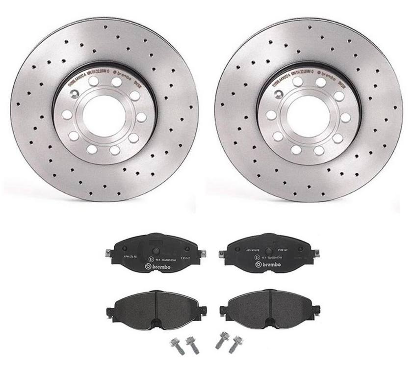 VW Brakes Kit – Brembo Pads and Rotors Front (288mm) (Low-Met) (Xtra) 5Q0698151D – Brembo 4026465KIT