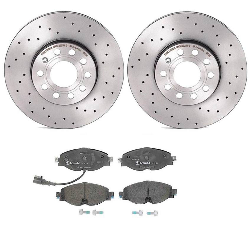 Audi VW Brakes Kit – Pads and Rotors Front (288mm) (Ceramic) (Xtra) 8V0698151G – Brembo 4026483KIT