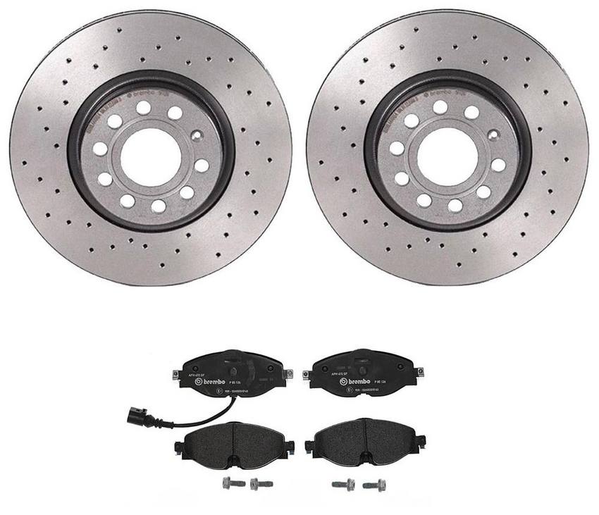 Audi Brake Kit – Pads and Rotors Front (312mm) (Low-Met) (Xtra) 8V0698151G – Brembo 4026488KIT