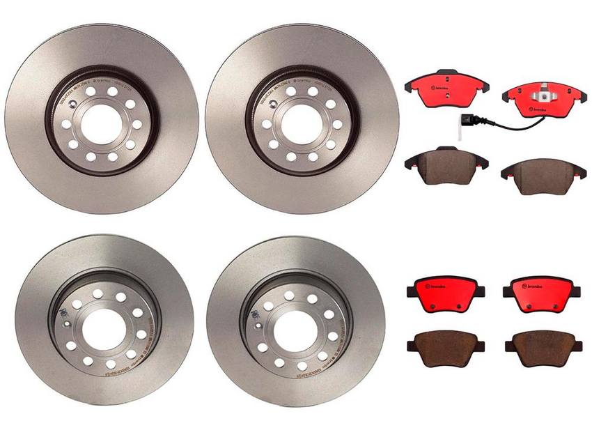 Audi Brake Kit – Pads & Rotors Front and Rear (312mm/272mm) (Ceramic) 8J0698151C – Brembo 4026497KIT