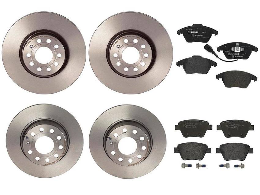 Audi Brake Kit – Pads & Rotors Front and Rear (312mm/272mm) (Low-Met) 8J0698151C – Brembo 4026499KIT