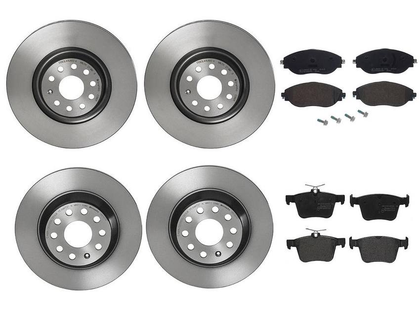 VW Brakes Kit – Pads & Rotors Front and Rear (340mm/300mm) (Low-Met) 8S0615301D – Brembo 4026510KIT