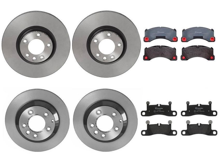 VW Brakes Kit – Pads & Rotors Front and Rear (360mm/330mm) (Low-Met) 7P6698451C – Brembo 4028929KIT