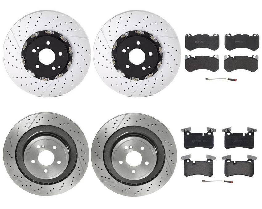 Brembo Brake Pads and Rotors Kit – Front and Rear (360mm/360mm) (Low-Met)