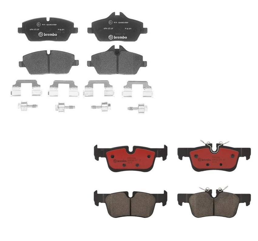 BMW Brakes Kit – Brembo Pads Front and Rear (Ceramic) 34216860403 – Brembo 4036054KIT