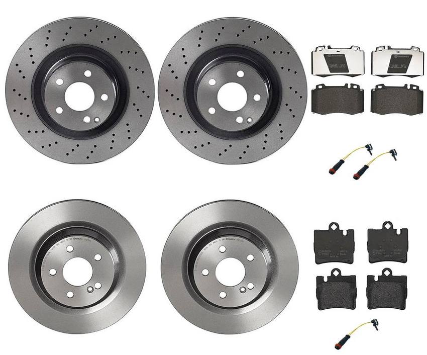 Mercedes Brakes Kit – Pads & Rotors Frond and Rear (345mm/315mm) (Low-Met) 220423031264 – Brembo 4038641KIT