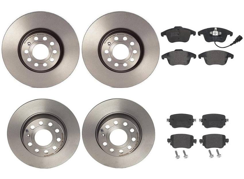 VW Brakes Kit – Pads & Rotors Front and Rear (312mm/272mm) (Low-Met) 7N0698451A – Brembo 4041910KIT