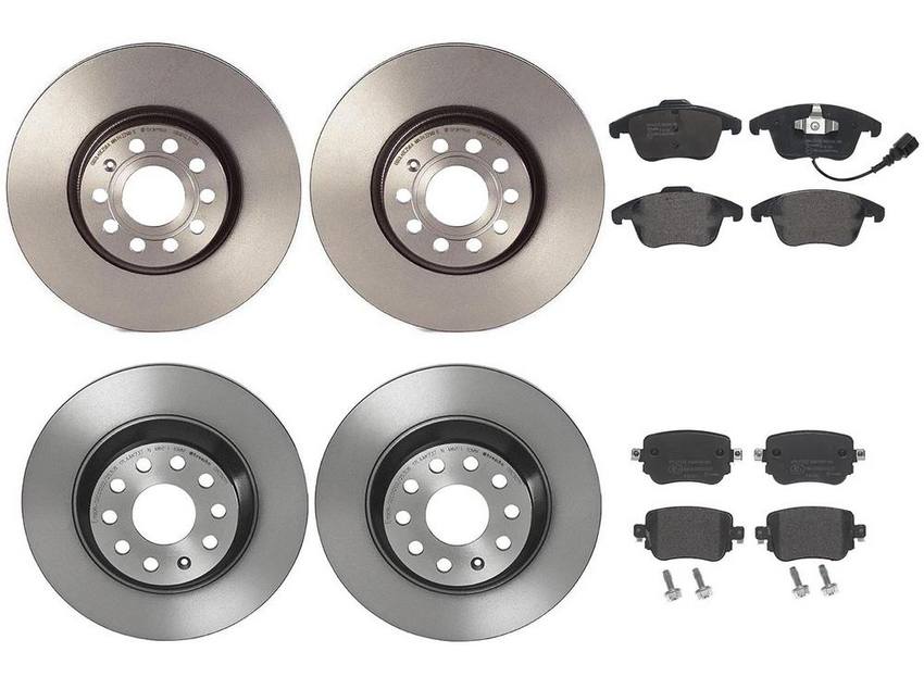 Audi Brake Kit – Pads & Rotors Front and Rear (312mm/300mm) (Low-Met) 7N0698451A – Brembo 4041924KIT