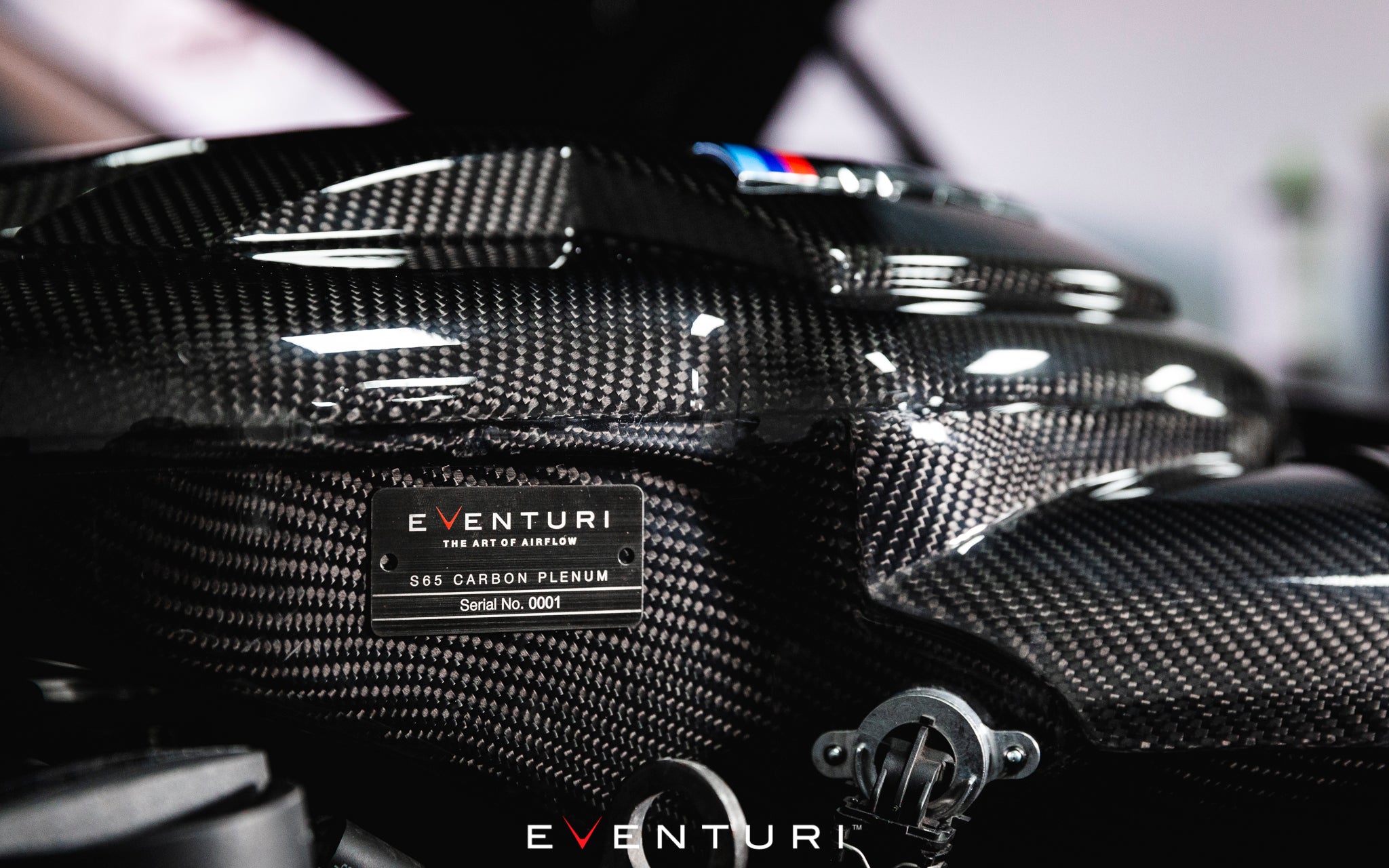 Eventuri BMW E9X M3 (S65) Black Carbon Inlet Plenum - Gloss