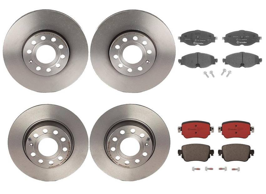 VW Brakes Kit – Pads & Rotors Front and Rear (288mm/272mm) (Ceramic) 7N0698451A – Brembo 4055568KIT