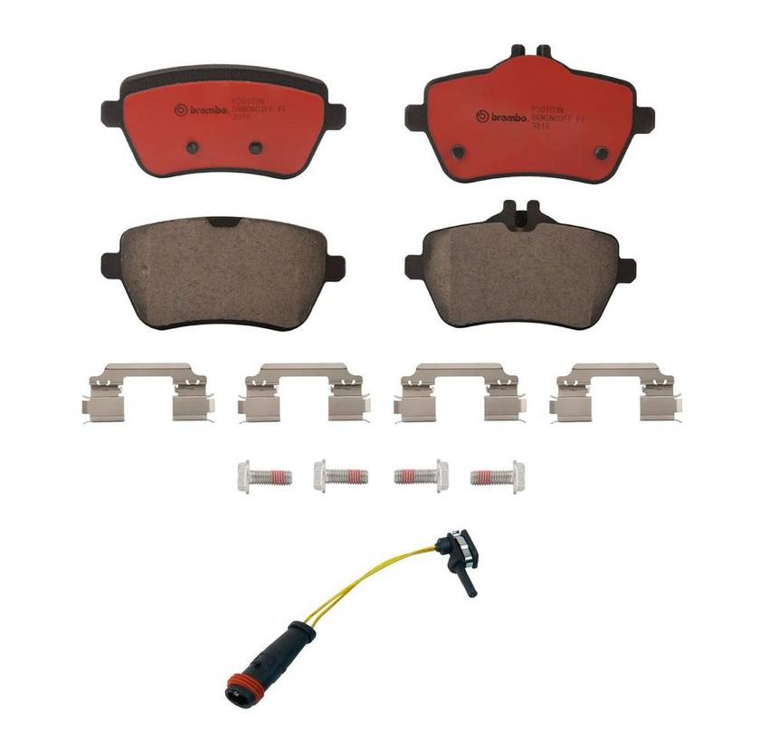 Mercedes Disc Brakes Kit –  Brembo Pads Rear (Ceramic) (With Sensor) 2115401717 – Brembo 4055576KIT