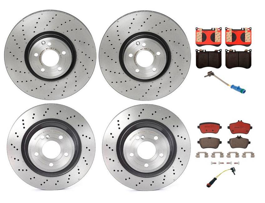 Mercedes Brakes Kit – Pads & Rotors Frond and Rear (360mm/320mm) (Ceramic) 231421131207 – Brembo 4055593KIT