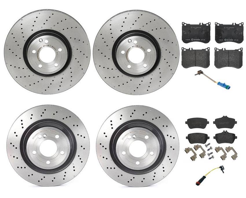 Mercedes Brakes Kit – Pads & Rotors Frond and Rear (360mm/320mm) (Low-Met) 231421131207 – Brembo 4055596KIT