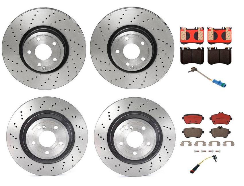 Mercedes Brakes Kit – Pads & Rotors Frond and Rear (342mm/320mm) (Ceramic) 231421101207 – Brembo 4055600KIT