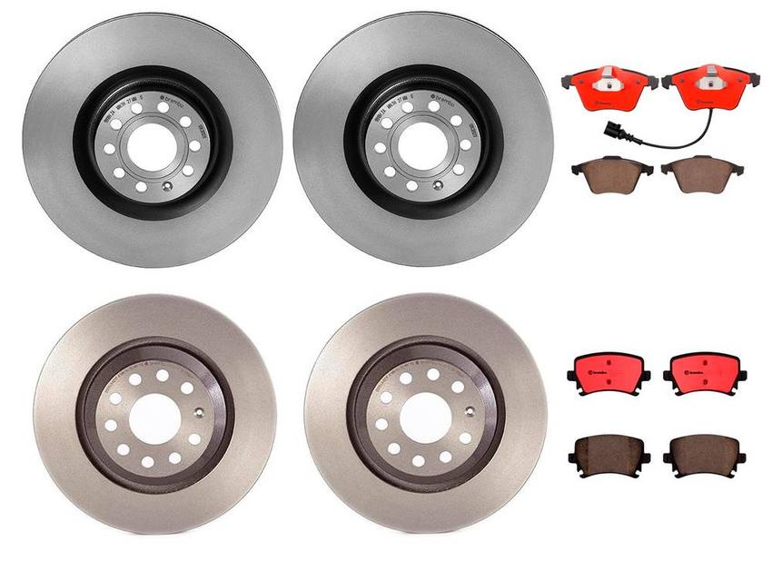 VW Brakes Kit – Pads & Rotors Front and Rear (345mm/310mm) (Ceramic) 8J0698151F – Brembo 4058694KIT